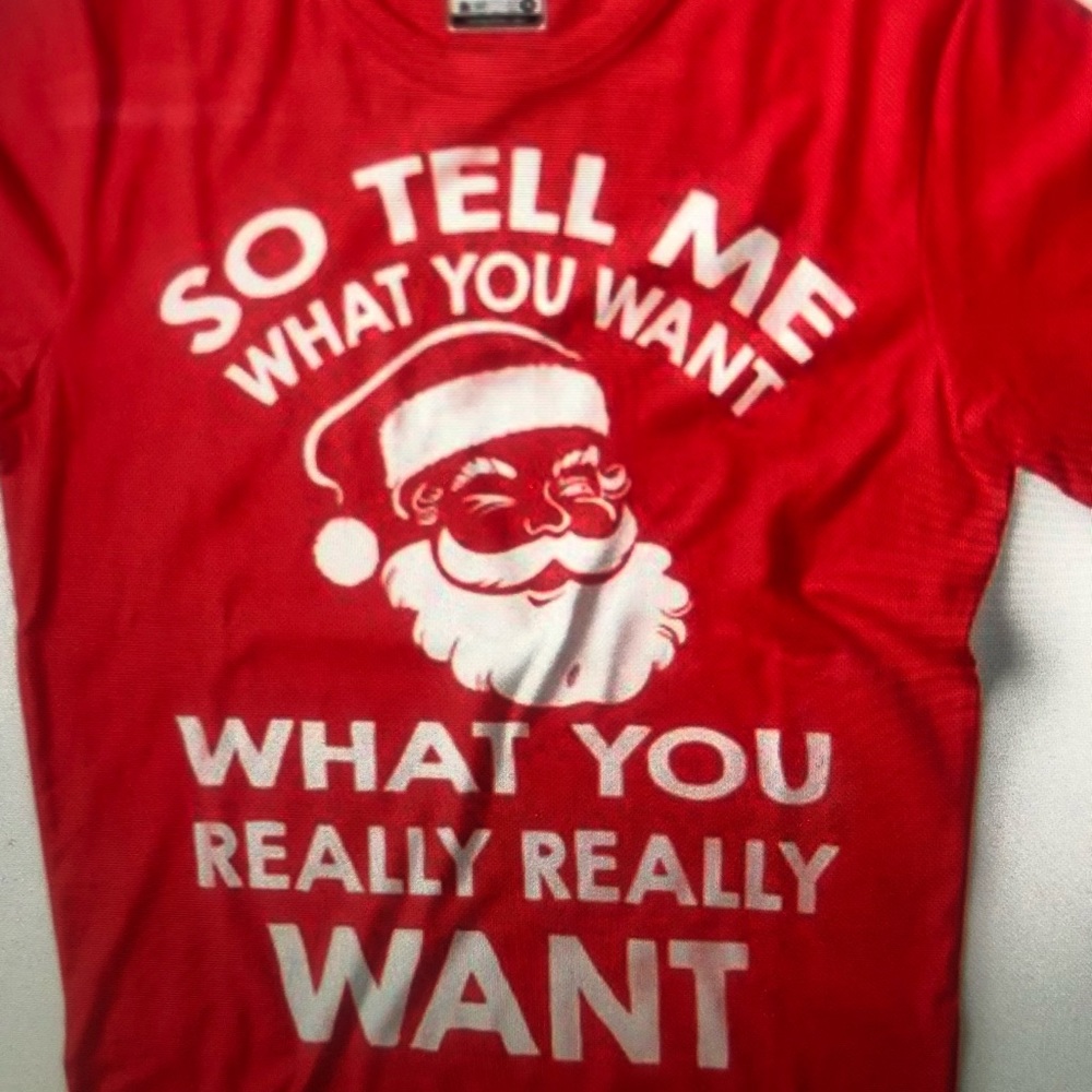Cotton Red long sleeve t-shirt Christmas santa shirt